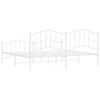 vidaXL sengeramme med sengegavl og fodg&aelig;rde 193x203 cm metal hvid