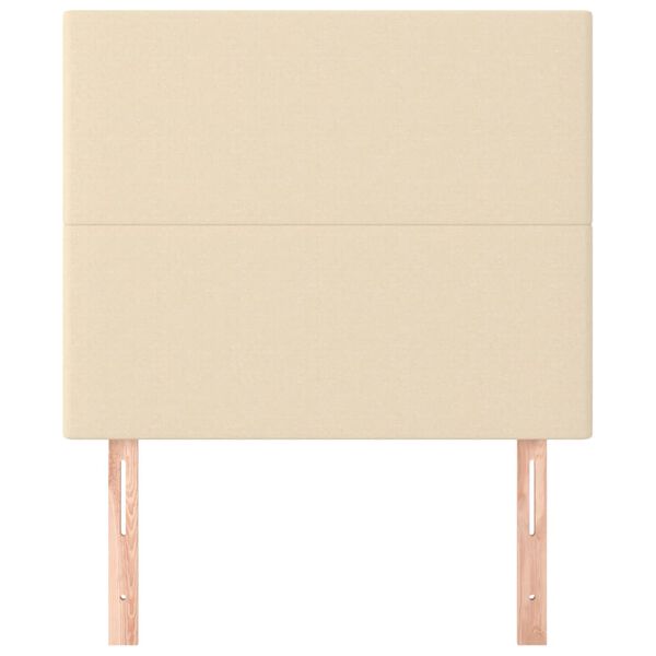 vidaXL sengegavl cremefarvet 90x5x118/128 cm stof