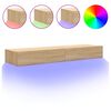 vidaXL tv-borde 2 stk. med LED-lys 60x35x15,5 cm sonoma-eg