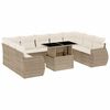 vidaXL sofas&aelig;t til haven 10 dele med hynder polyrattan beige
