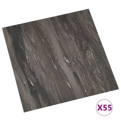 vidaXL selvklæbende gulvbrædder 55 stk. 5,11 m² PVC mørkegrå