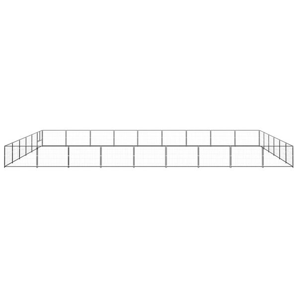vidaXL hundel&oslash;beg&aring;rd 54 m&sup2; st&aring;l sort