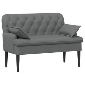 vidaXL L&aelig;nestol med knap tufting M&oslash;rkegr&aring; 111 x 68 x 80 cm Stof
