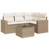 vidaXL sofas&aelig;t til haven 5 dele med hynder polyrattan beige