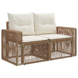 vidaXL Havem&oslash;belsofa 2-Antal s&aelig;der Beige polyrattan