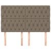 vidaXL sengegavl taupe 160x7x118/128 cm stof