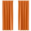 vidaXL M&oslash;rkl&aelig;gningsgardiner med ringe 2 stk. Lys Orange 260 x 140 cm