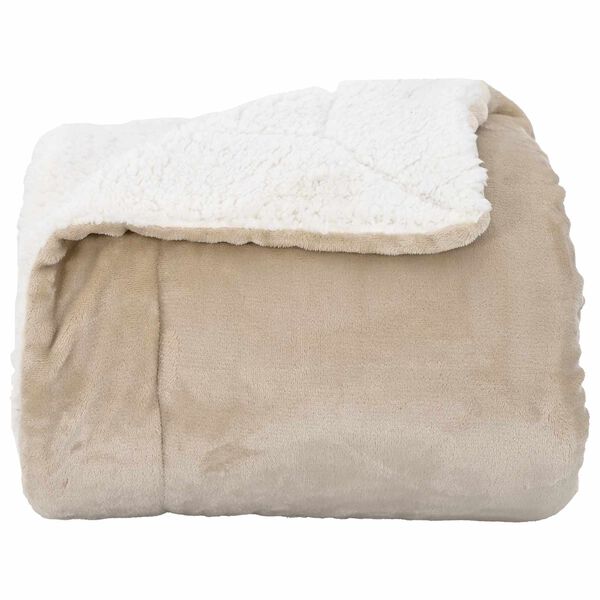 vidaXL Throw t&aelig;ppe Beige 220 x 240 cm Fleece