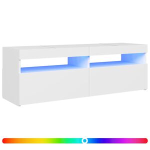 vidaXL tv-skab med LED-lys 120x35x40 cm hvid