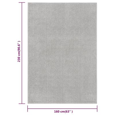 vidaXL gulvtæppe 160x230 cm kort luv lysegrå