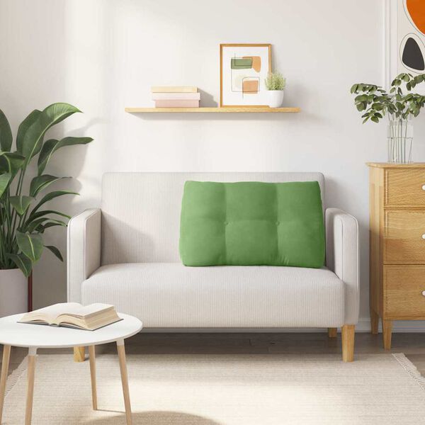 vidaXL Rygpude Lys gr&oslash;n 80 x 24 x 50 cm Fl&oslash;jl