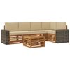 vidaXL Udend&oslash;rs sofagruppe 6 stk. Naturlig og Beige Polyester