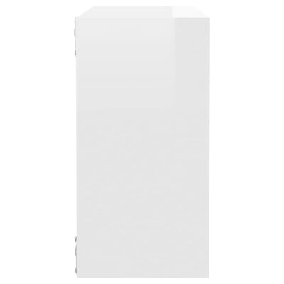 vidaXL væghylder 2 stk. 30x15x30 cm kubeformet hvid højglans