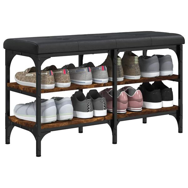 vidaXL skob&aelig;nk 82x32x47 cm konstrueret tr&aelig; r&oslash;get egetr&aelig;sfarve