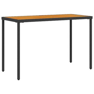 vidaXL havebord med top i akacietr&aelig; 115x54x74 cm polyrattan sort