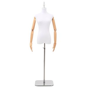 vidaXL Justerbar mannequin 165-213 cm med base Kvinde PP Hvid