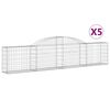 vidaXL buede gabionkurve 5 stk. 300x30x60/80 cm galvaniseret jern