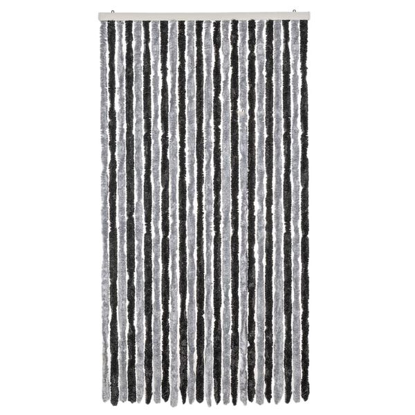 vidaXL flueforhæng 100x230 cm chenille grå og sort