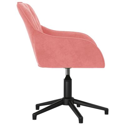 vidaXL drejelig kontorstol fløjl lyserød