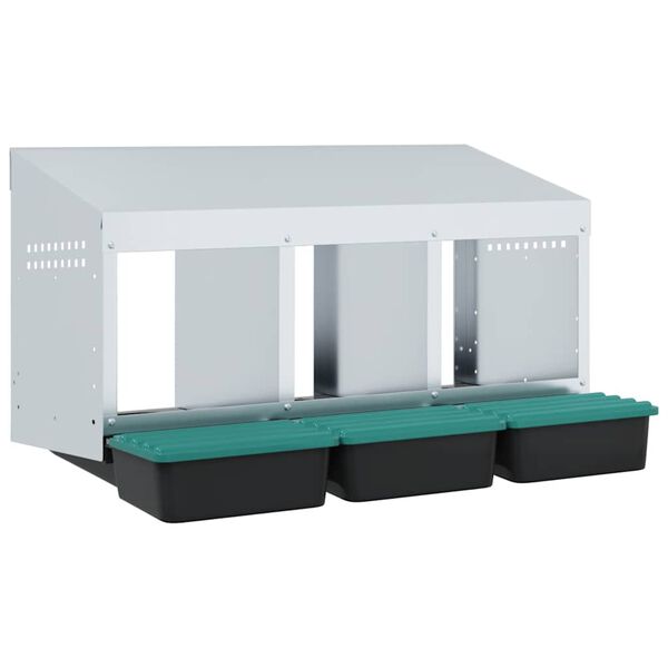 vidaXL h&oslash;nseredekasse med 3 rum v&aelig;gmonteret galvaniseret st&aring;l