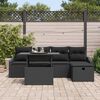 vidaXL Havesofa S&aelig;t med pude med opbevaring 6 pcs Sort Poly rattan