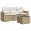 vidaXL sofas&aelig;t til haven 4 dele med hynder polyrattan beige