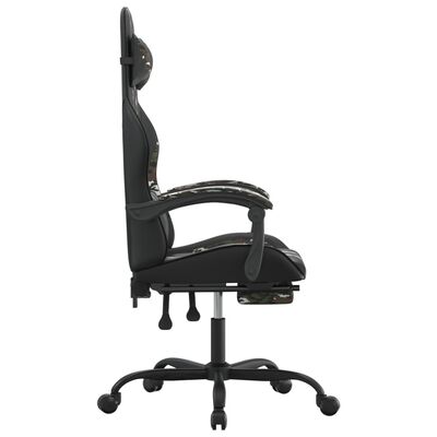 vidaXL gamingstol med fodstøtte kunstlæder sort og camouflage