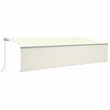 vidaXL markise m. gardin + LED 6x3 m manuel betjening cremefarvet