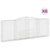vidaXL buede gabionkurve 8 stk. 400x30x140/160 cm galvaniseret jern