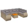 vidaXL sofas&aelig;t til haven 10 dele med hynder polyrattan beige