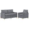 vidaXL Sofa S&aelig;t 2 pcs Lysegr&aring; Polyester
