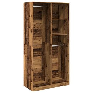 vidaXL kl&aelig;deskab 100x50x200 cm konstrueret tr&aelig; gammelt tr&aelig;look