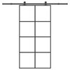 vidaXL skyded&oslash;r med hardwares&aelig;t 102,5x205 cm sikkerhedsglas aluminium