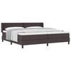 vidaXL Box spring seng med hovedg&aelig;rde M&oslash;rk Brun 200 x 200 cm Stof