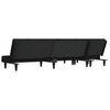vidaXL L-formet sovesofa 255x140x70 cm velour sort