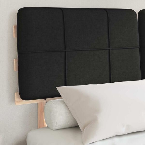 vidaXL Sengestel med Polstret Hovedgavl Sort 140 x 200 cm