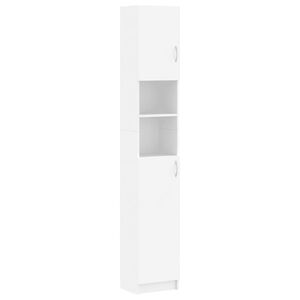 vidaXL badev&aelig;relsesskab 32x35,5x190 cm konstrueret tr&aelig; hvid