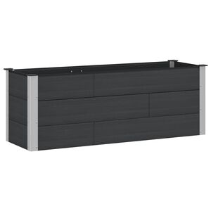 vidaXL H&oslash;jbed Sort 150 x 50 x 54 cm WPC og Aluminium
