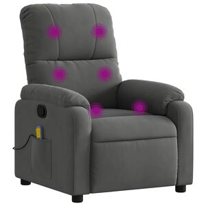 vidaXL massagestol m&oslash;rkegr&aring; mikrofiberstof