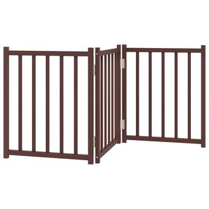 vidaXL hundel&aring;ge m. d&oslash;r 3 paneler 150 cm foldbar massivt gran brunt eg