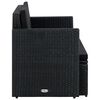 vidaXL 2-personers havesofa med hynder polyrattan sort