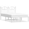 vidaXL sengeramme med sengegavl 120x200 cm metal hvid