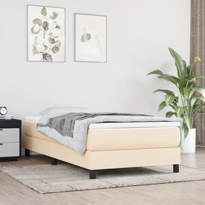vidaXL springmadras med pocketfjedre medium 120x190x20 cm stof cremefarvet