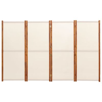 vidaXL 4-panels rumdeler 280x180 cm cremefarvet