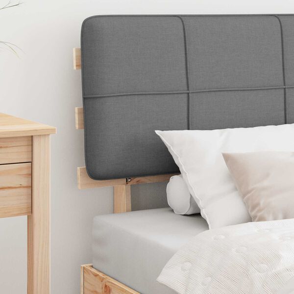 vidaXL Sengestel med Polstret Hovedgavl Lysegr&aring; 80 x 200 cm