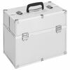 vidaXL makeupkuffert 38x23x34 cm s&oslash;lvfarvet aluminium