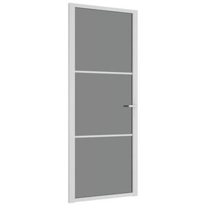 vidaxL d&oslash;r 83x201,5 cm sikkerhedsglas og aluminium hvid