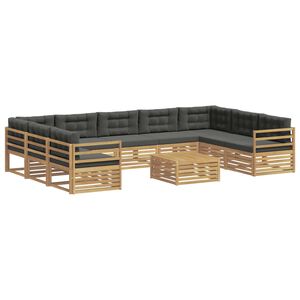 vidaXL Udend&oslash;rs sofagruppe 10 stk. Hvid og antracit Polyester