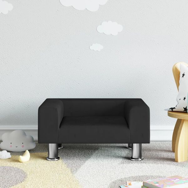 vidaXL sofa til børn 50x40x26,5 cm fløjl sort