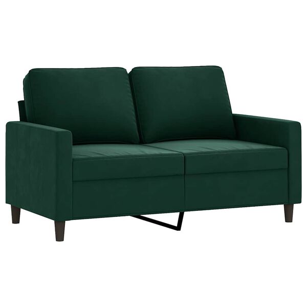 vidaXL 2-personers sofa 120 cm fl&oslash;jl m&oslash;rkegr&oslash;n
